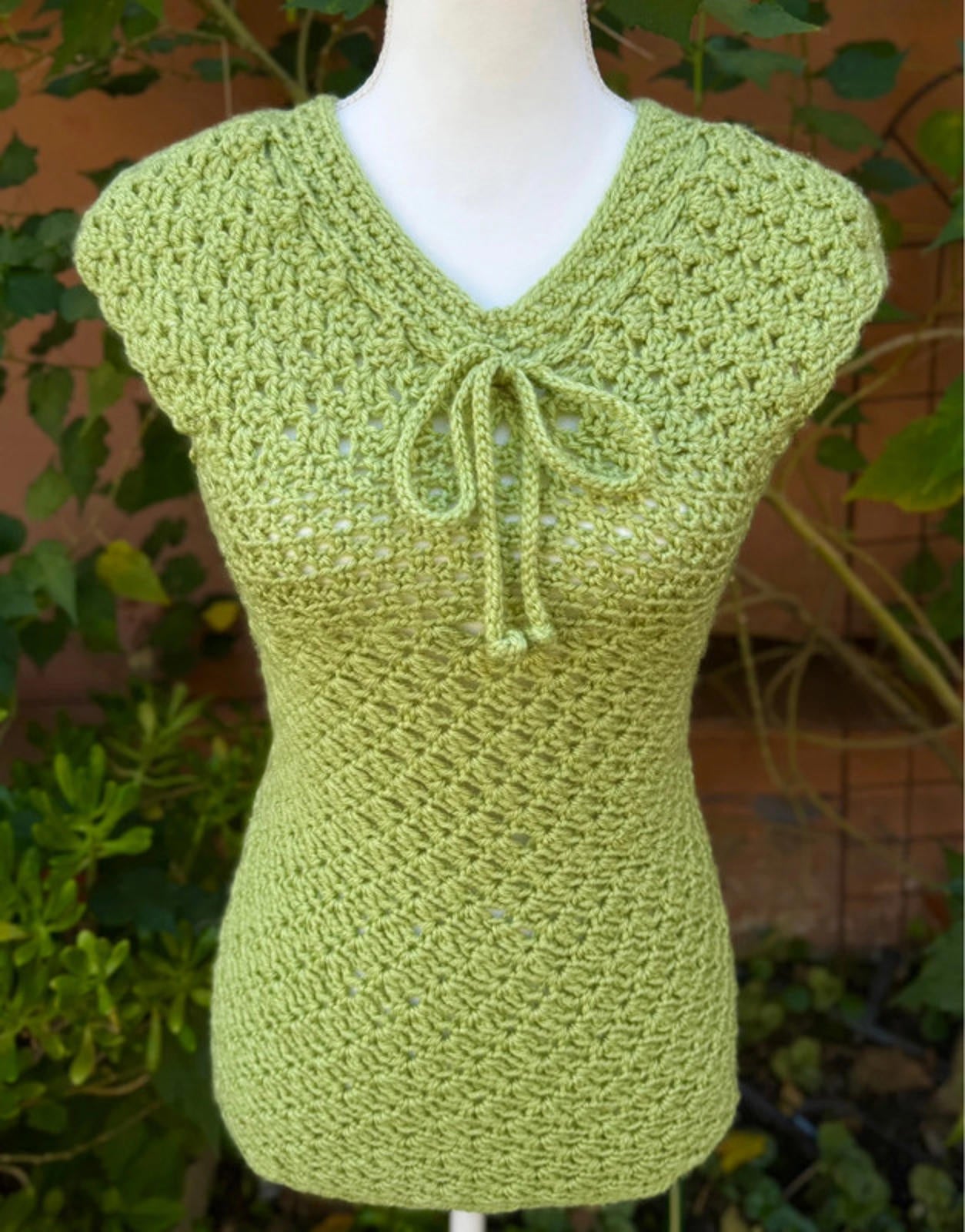 Light Green Knit Womens Tank Top Size S Small