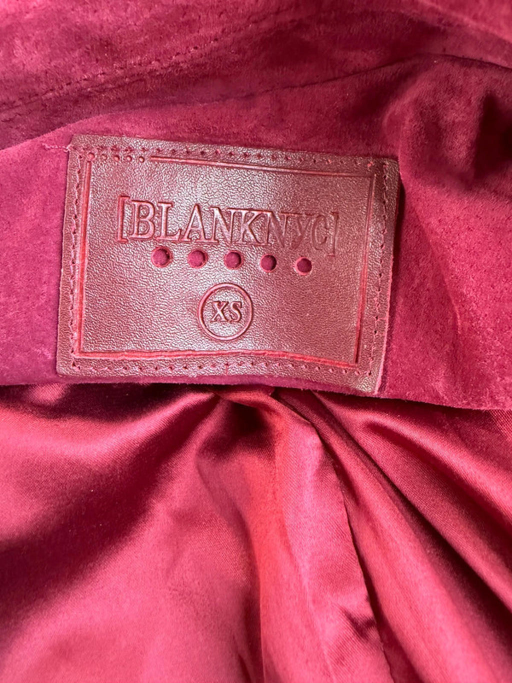 Blank NYC Burgundy Leather Zip Up Jacket Women’s Size XS