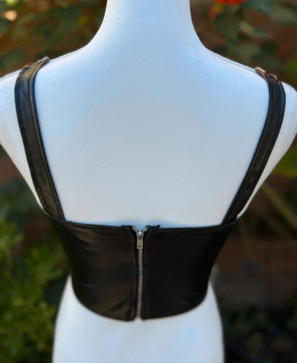 Rue21 Black Faux Leather Diamond Corset Size M