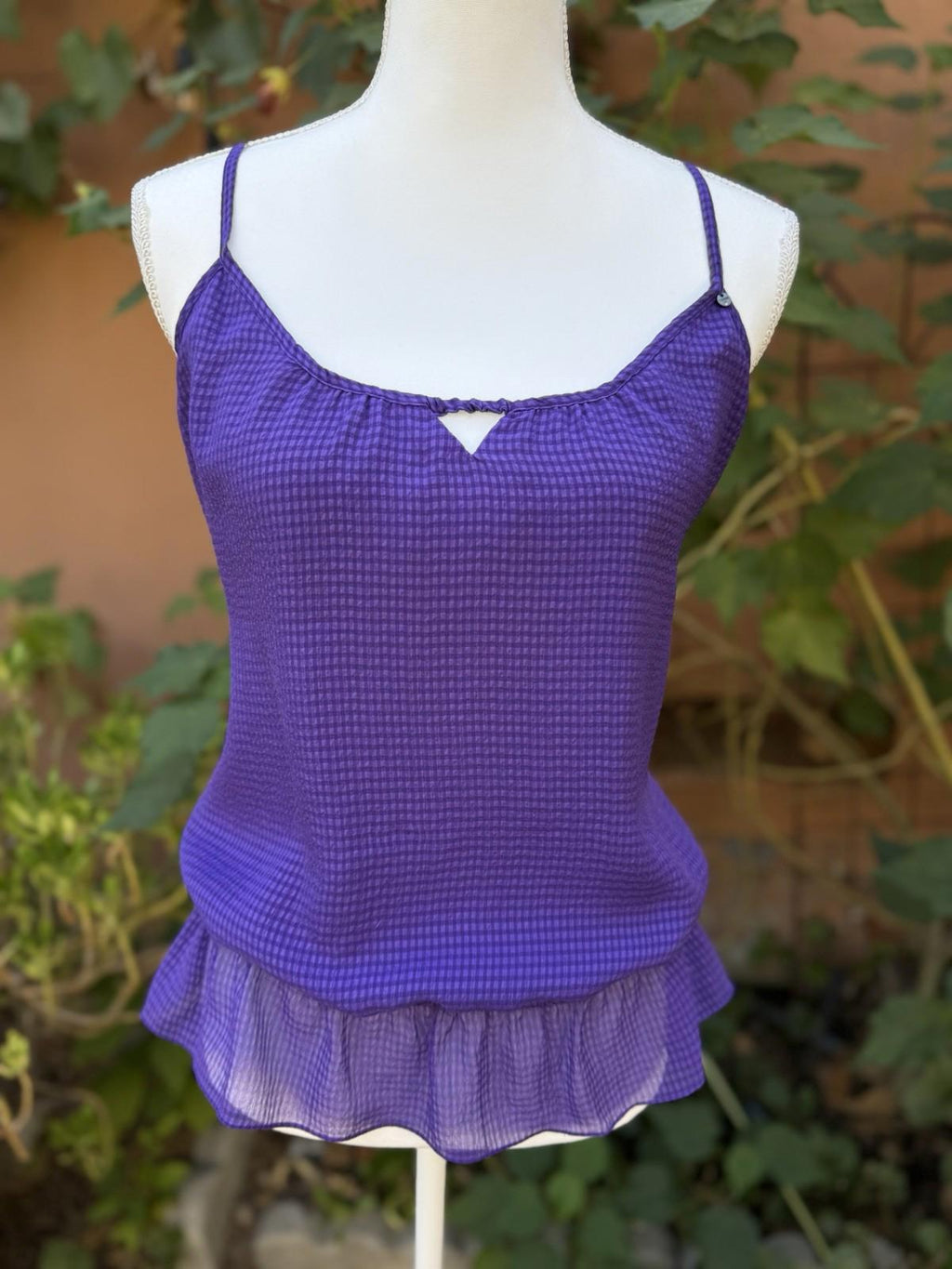 Guess Size Women’s Purple Tank Ruffled Blouse Top Size S