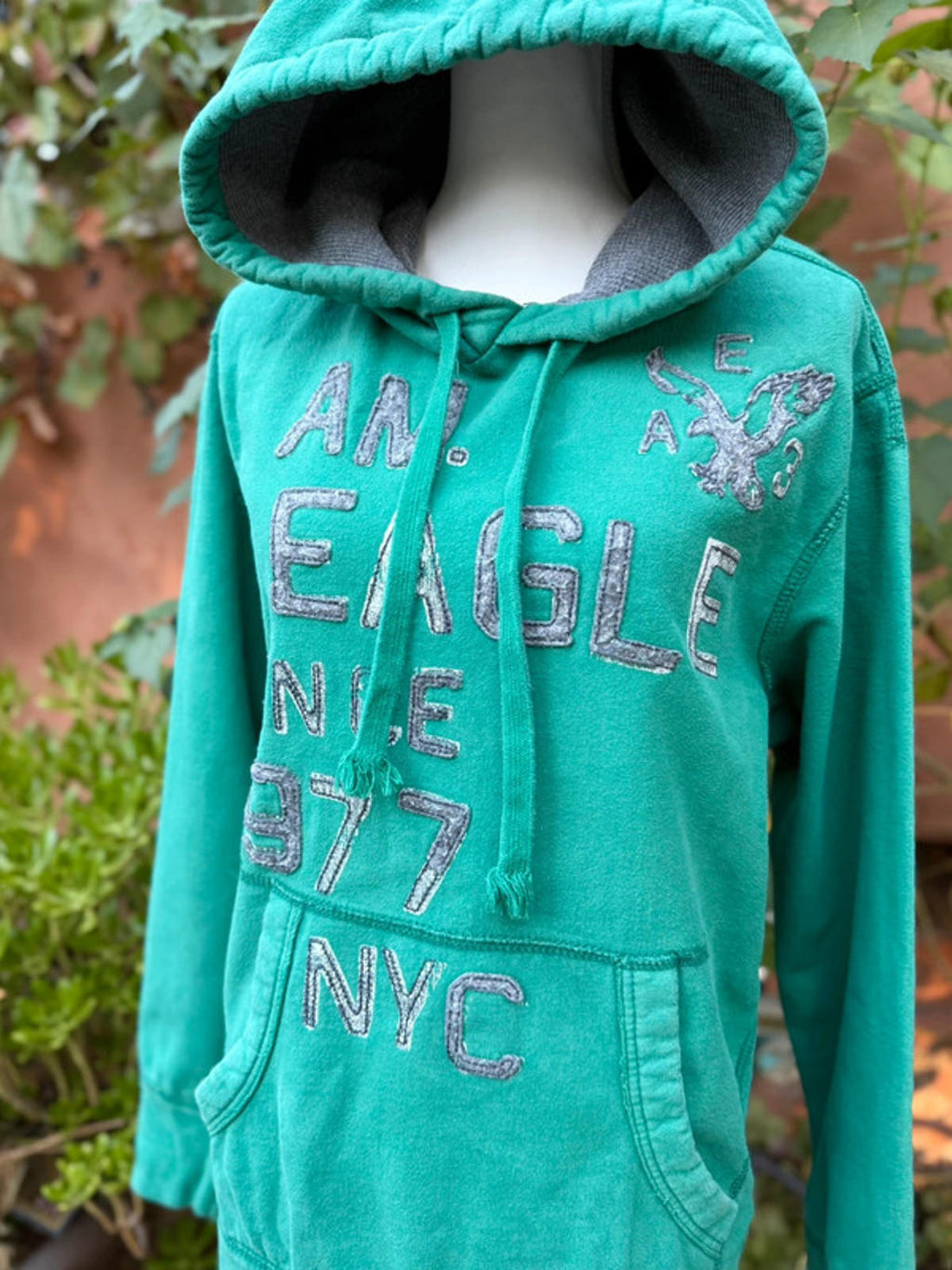 American Eagle Teal Green Hoodie Size L