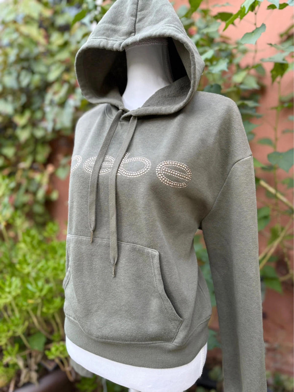 Olive Green Bebe Sport Hoodie Size L Large Womens
