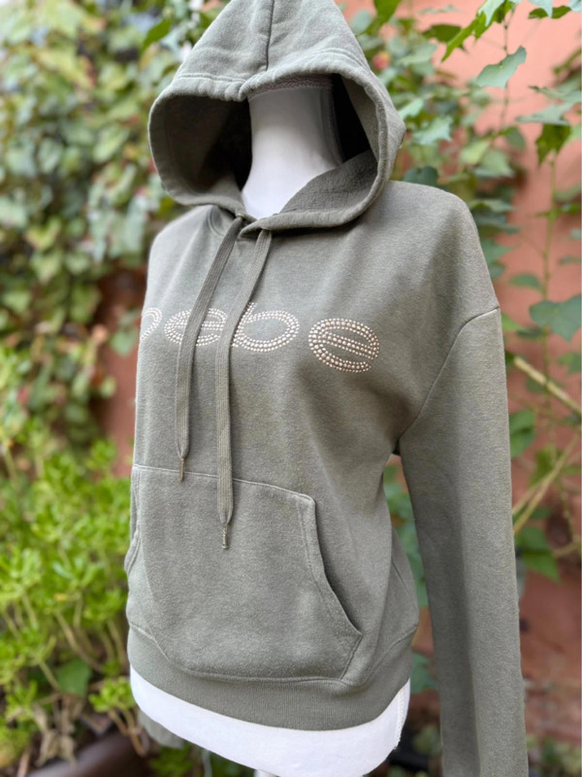 Olive Green Bebe Sport Hoodie Size L Large Womens