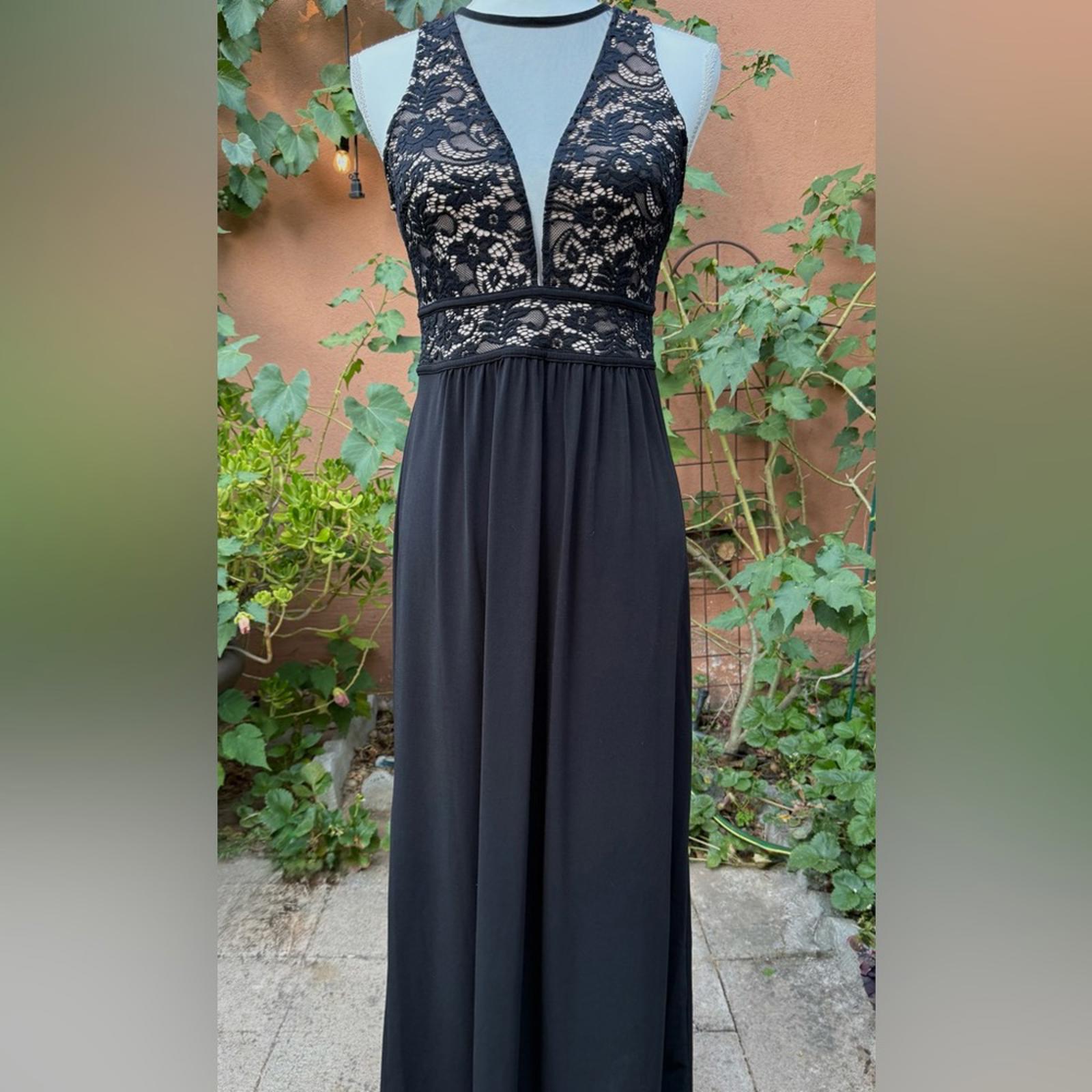 Candelite Black Sleeveless Formal Lace Maxi Gown size S
