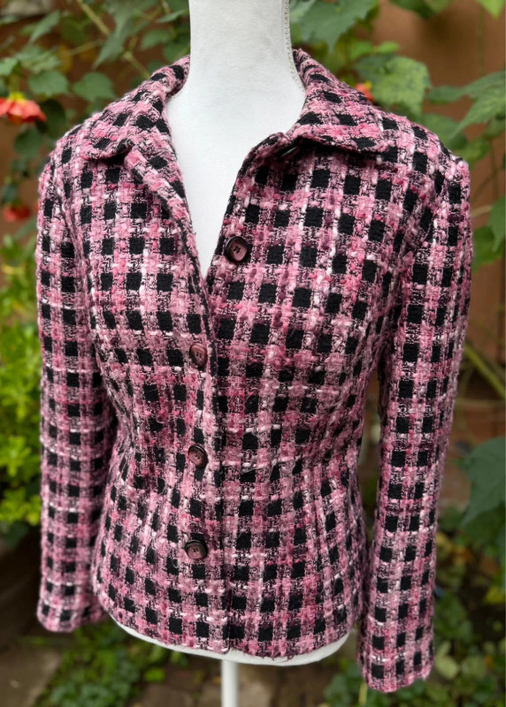Pink Black Plaid Requirements Jacket Women’s Size 10
