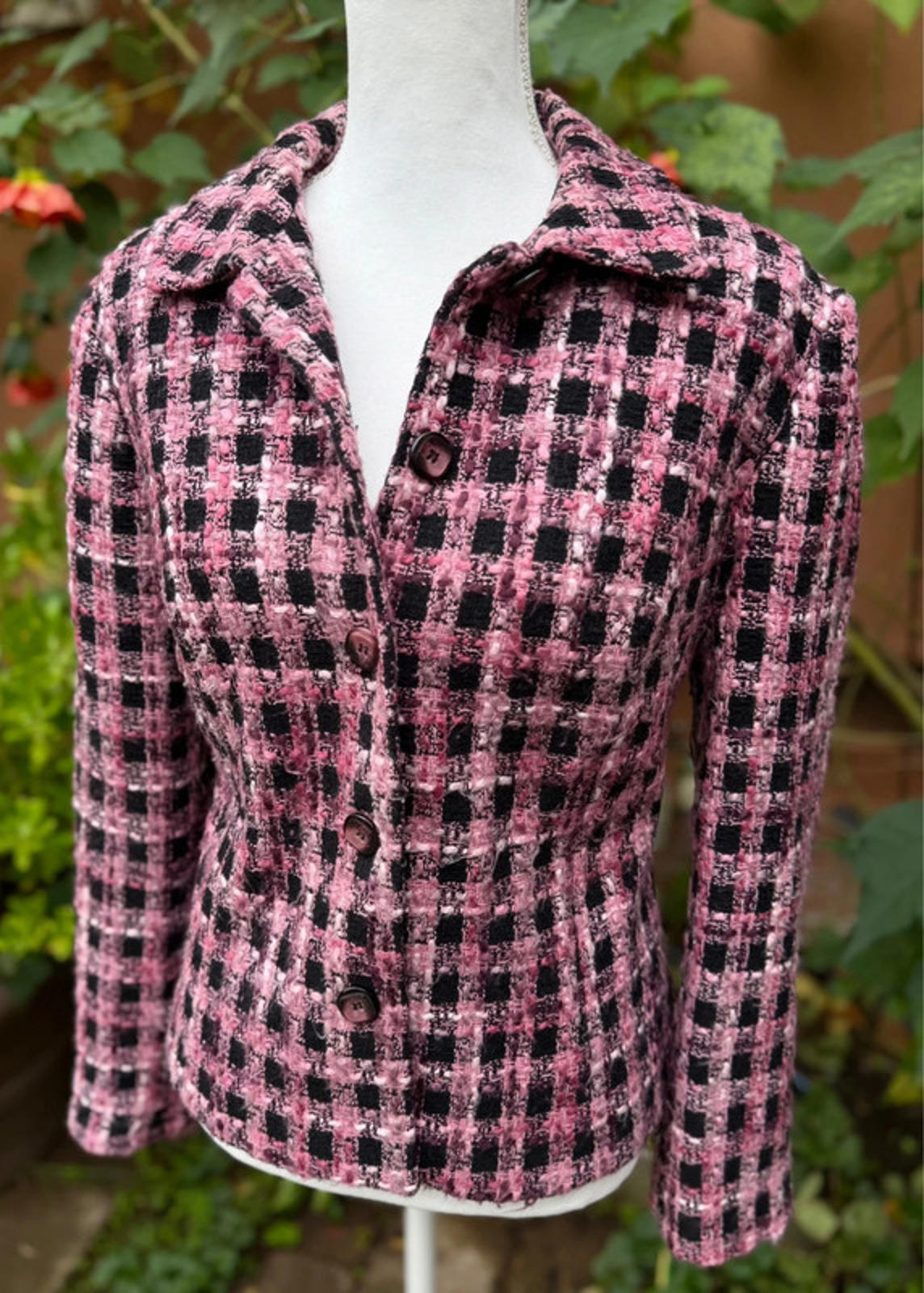 Pink Black Plaid Requirements Jacket Women’s Size 10