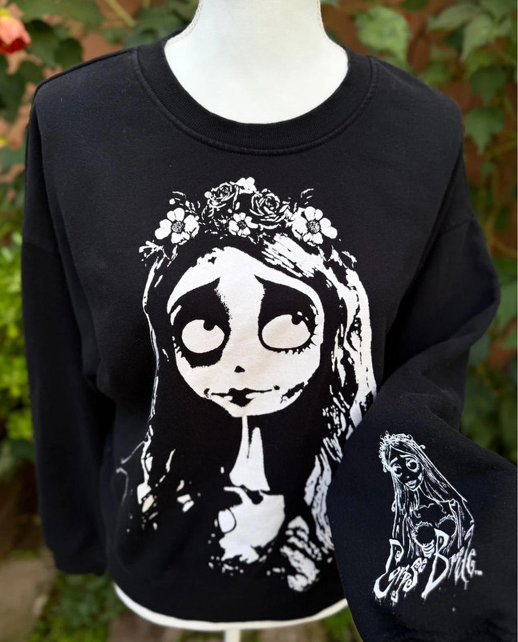 Corpse Bride Tim Burtons Black Cotton Long Sleeved Women’s Sweater Size M