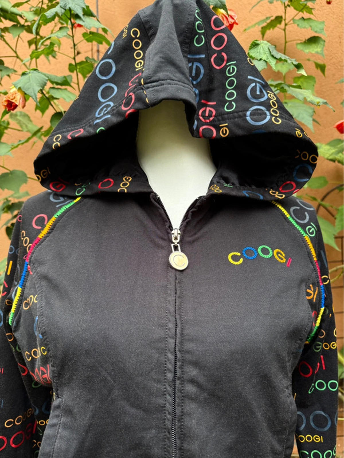 Coogi Print Black Primary Color Zip Up Jacket Women Size M