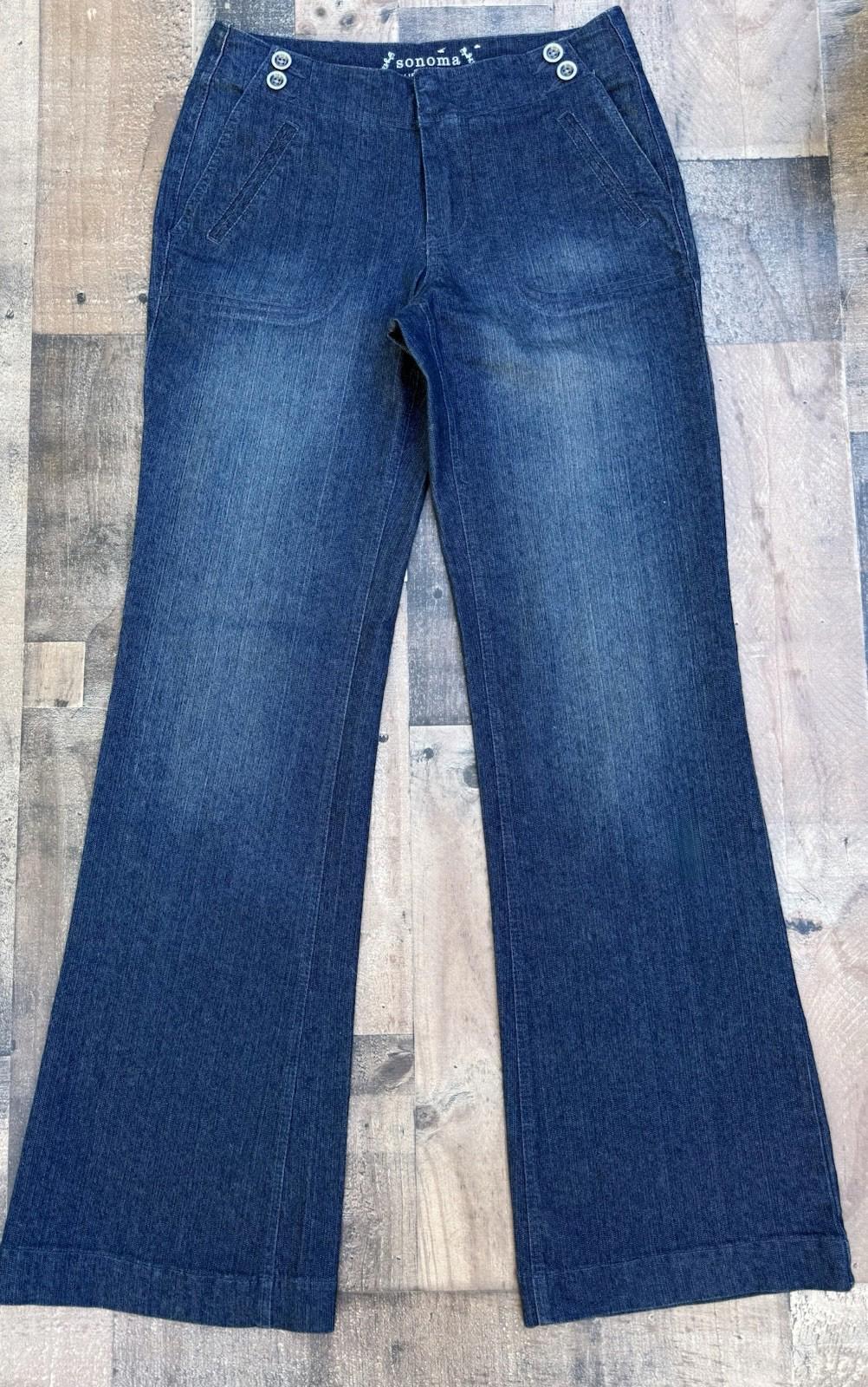 Sonoma Life + Style Modern Trouser Denim Wide Leg Women’s Pant Size 4