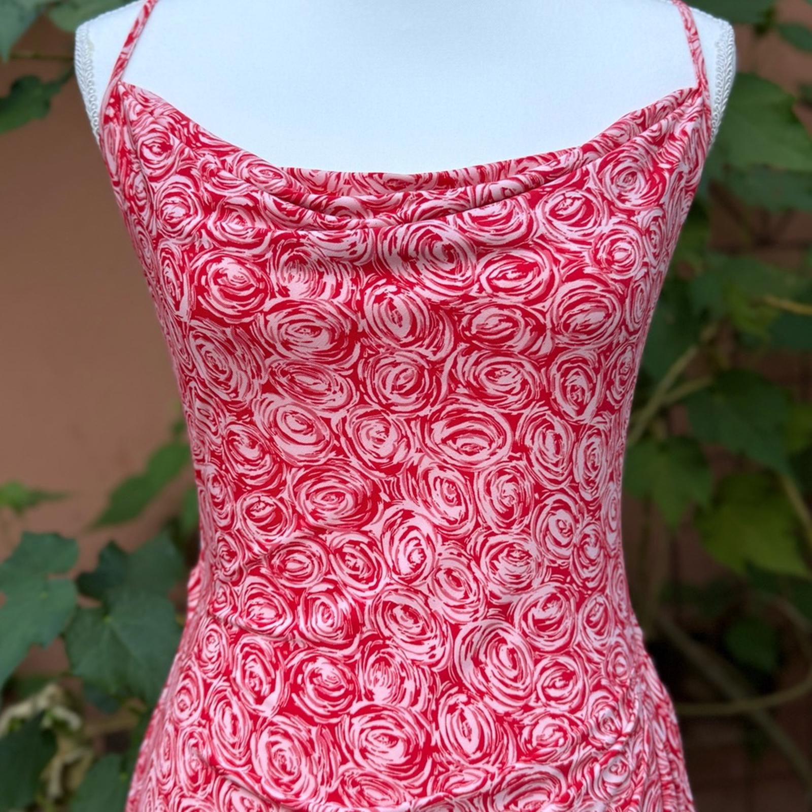 BCBG Max Azria Floral Red and White Dress Size L