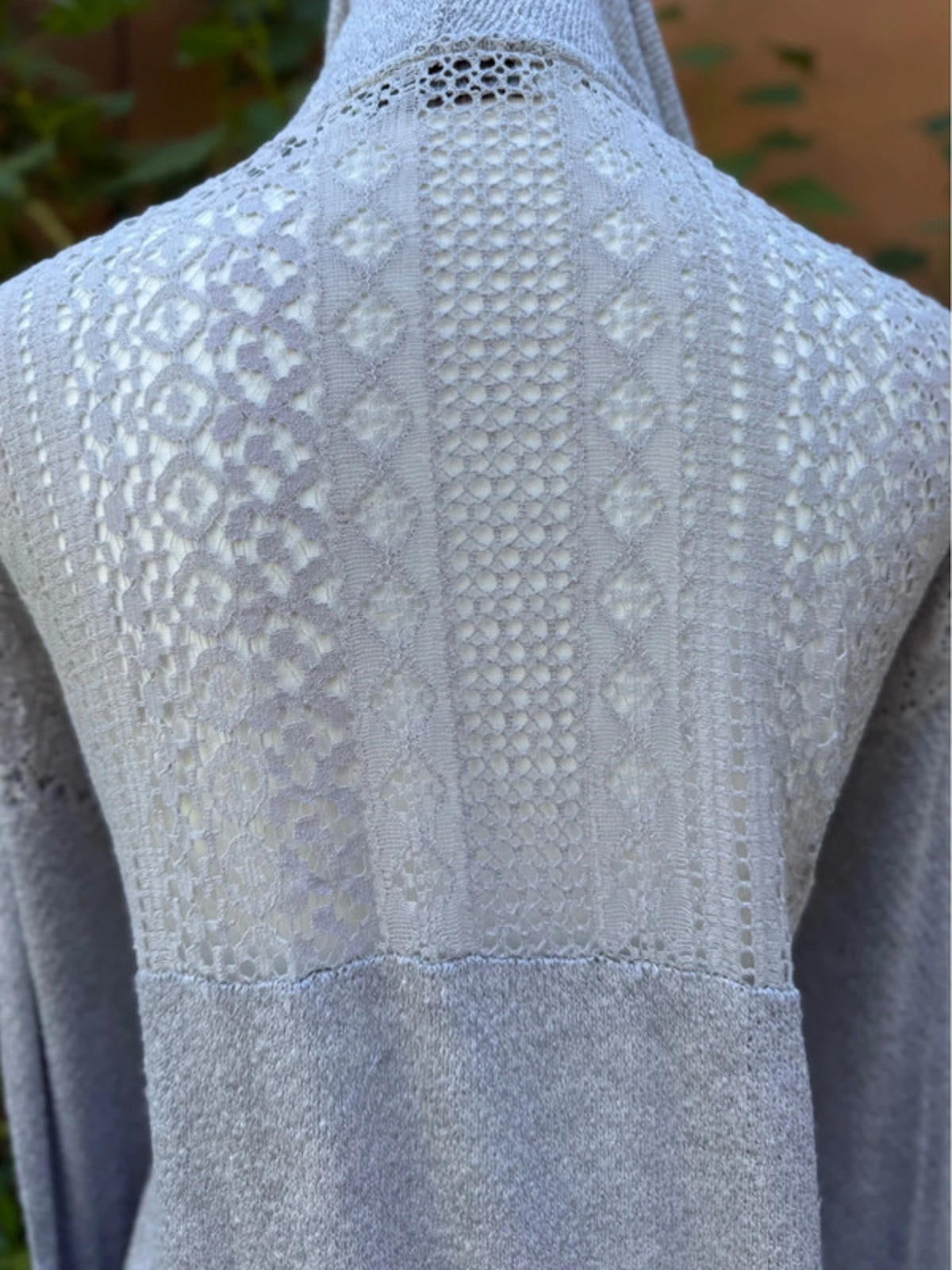 Gray Hollister Light Weight Lace Knit Hoodie Sweater Size XS Womens Or Juniors