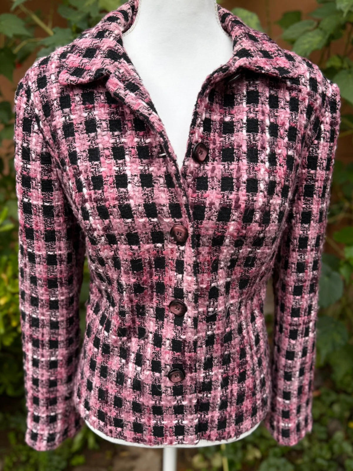 Pink Black Plaid Requirements Jacket Women’s Size 10