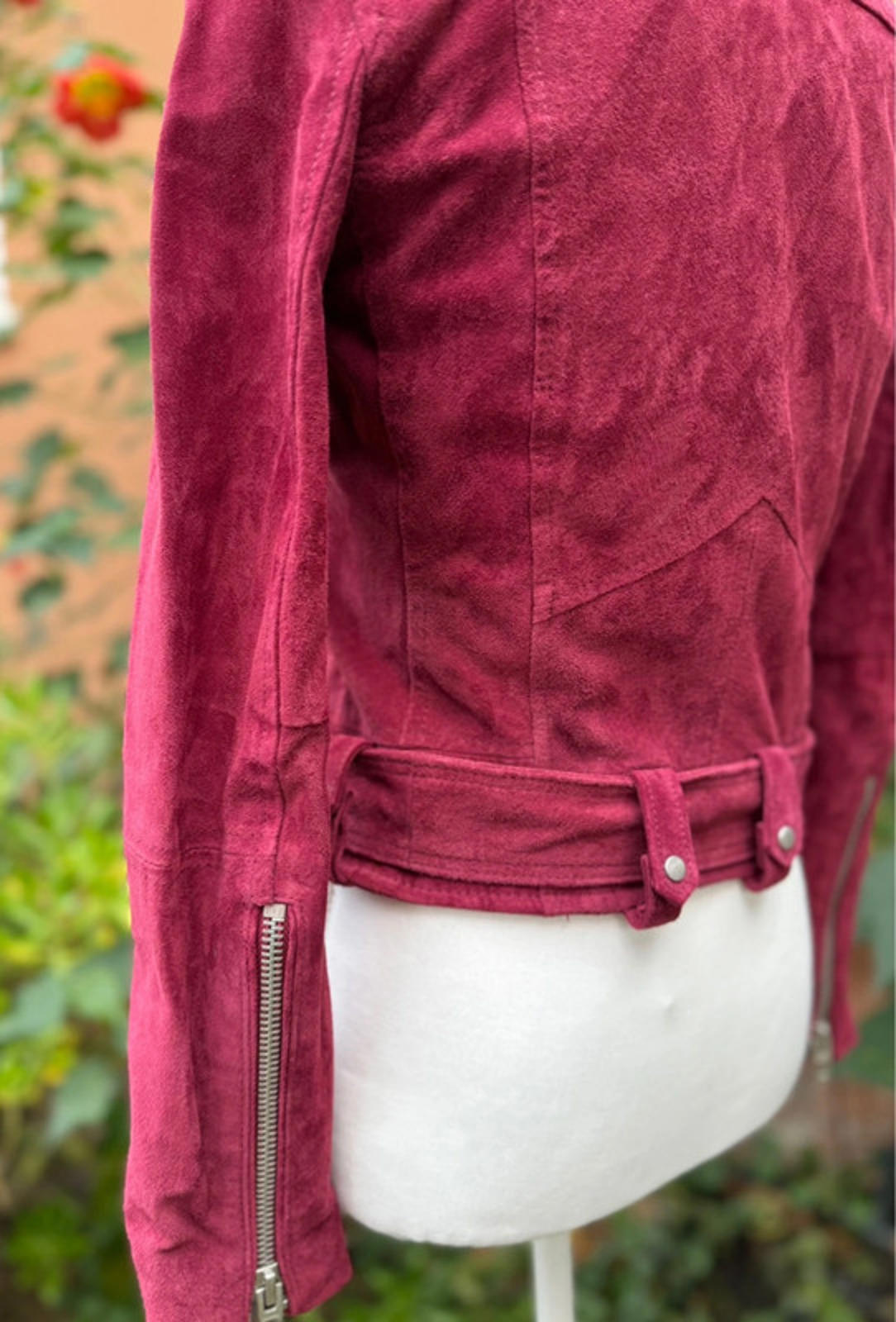 Blank NYC Burgundy Leather Zip Up Jacket Women’s Size XS