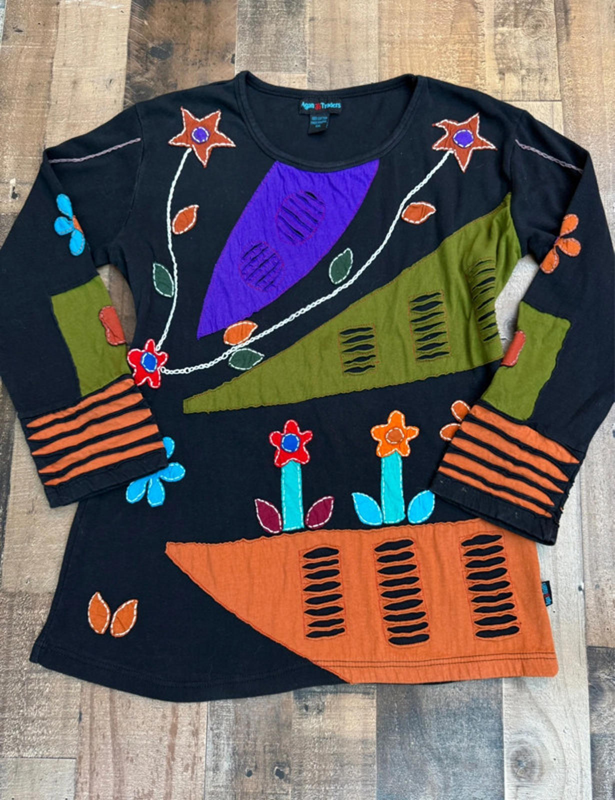 Agan Traders Boho, Artsy, Hippie Women’s Long Sleeved Top Size XXL