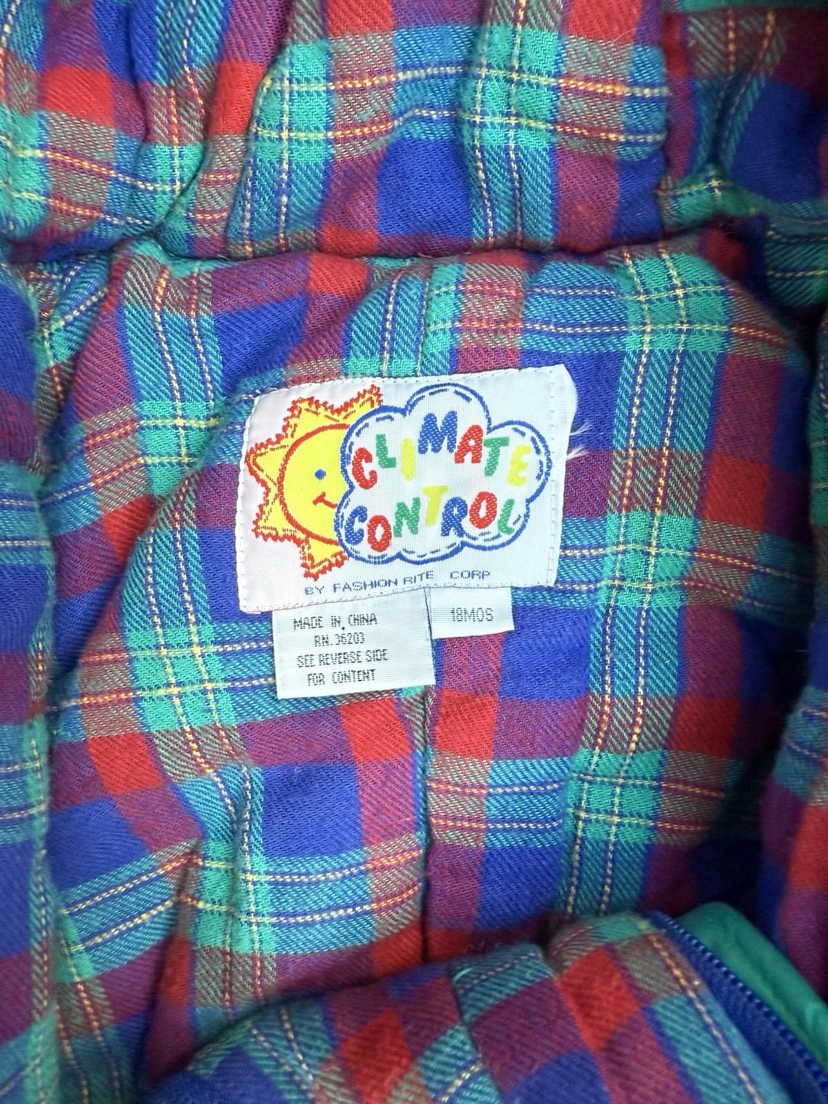 Vintage Climate Control Dinosaur Boys Or Girls Primary Color Snow Suit Size 18m