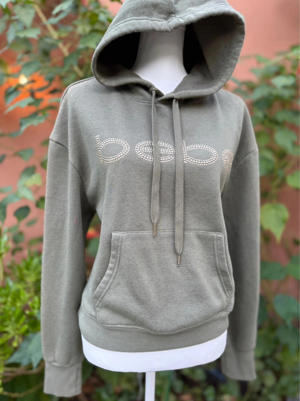 Olive Green Bebe Sport Hoodie Size L Large Womens
