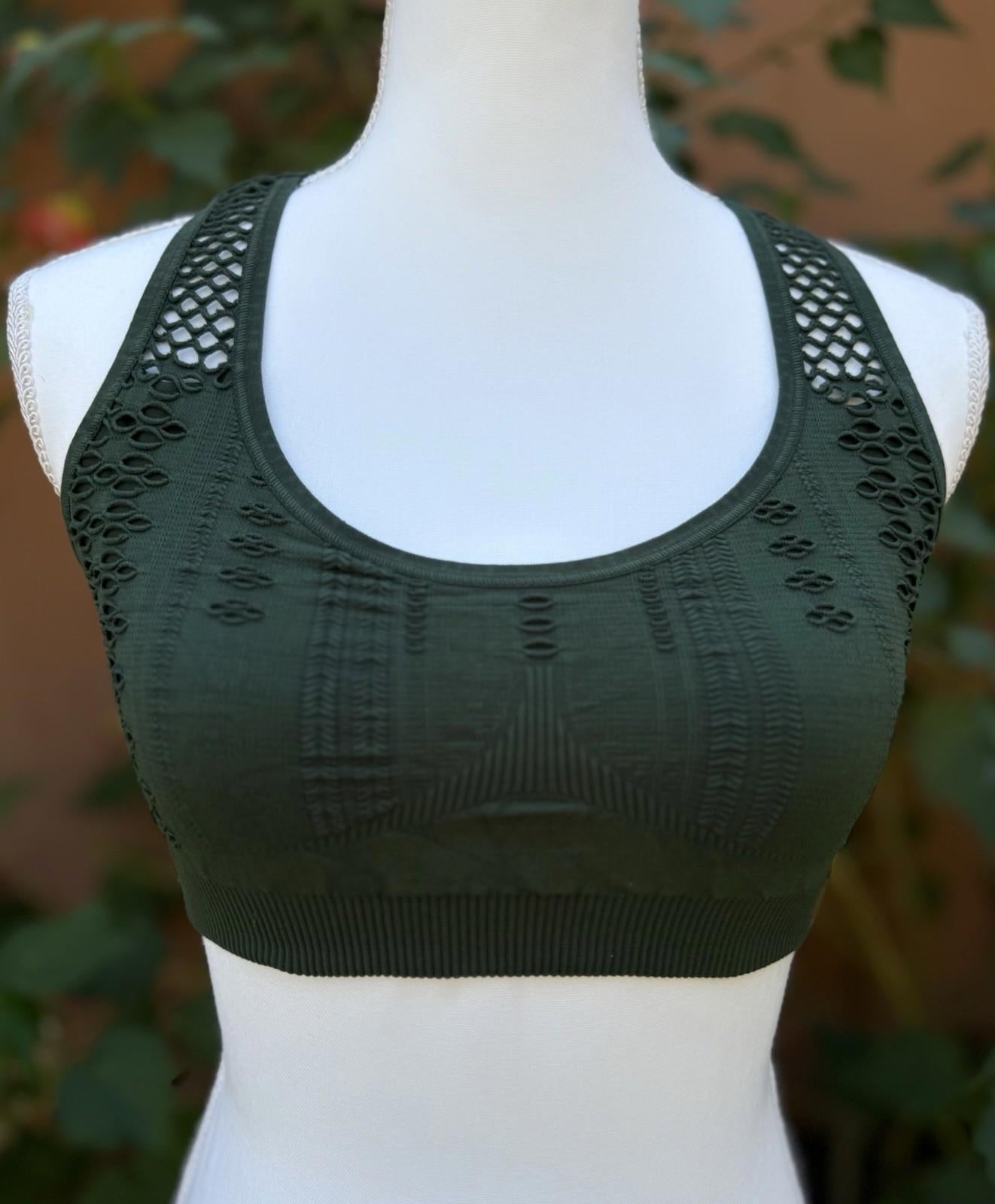 Olive Green Nikibiki Athletic Active Wear Sports Bra Size S