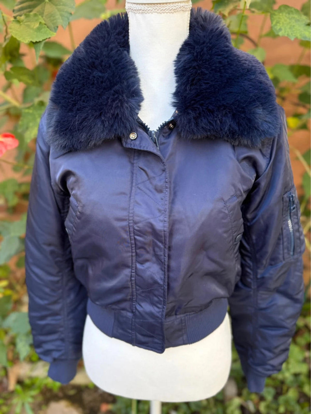 BDG Urban Outfitters Royal Blue Fur Collar Jacket Women’s Size M