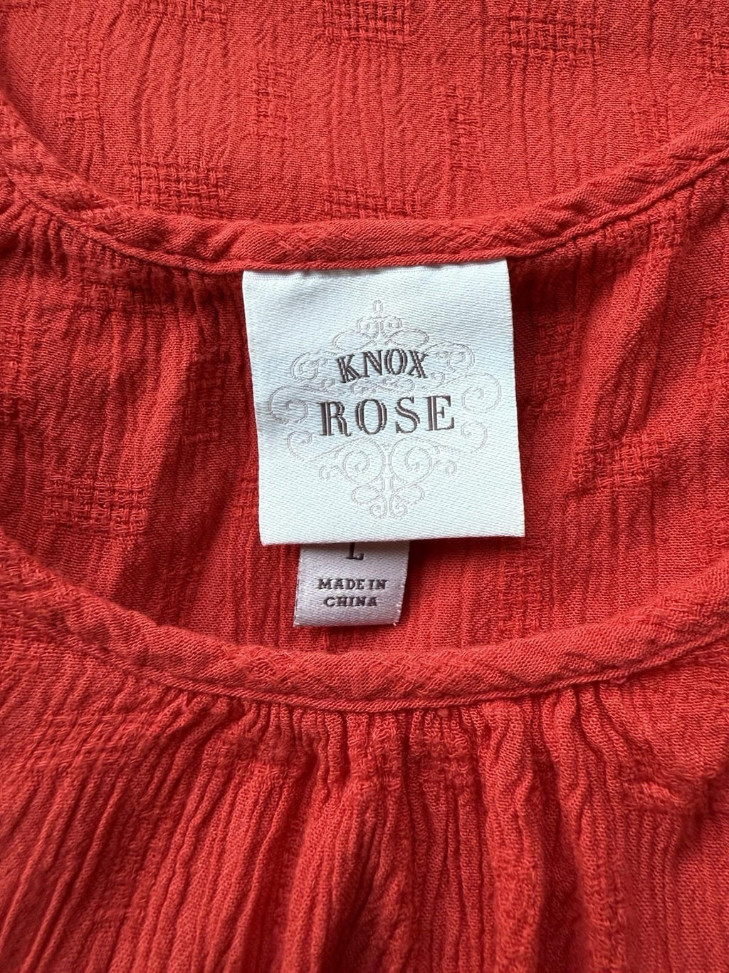 Knox Rose Red Tank Top Size Large L Women’s Ruffled Top Blouse