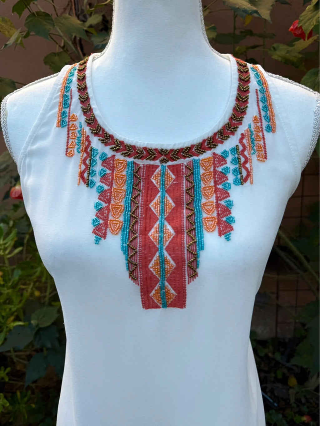 Forever 21 Aztec Beaded Flowy Tank Top Women Size M