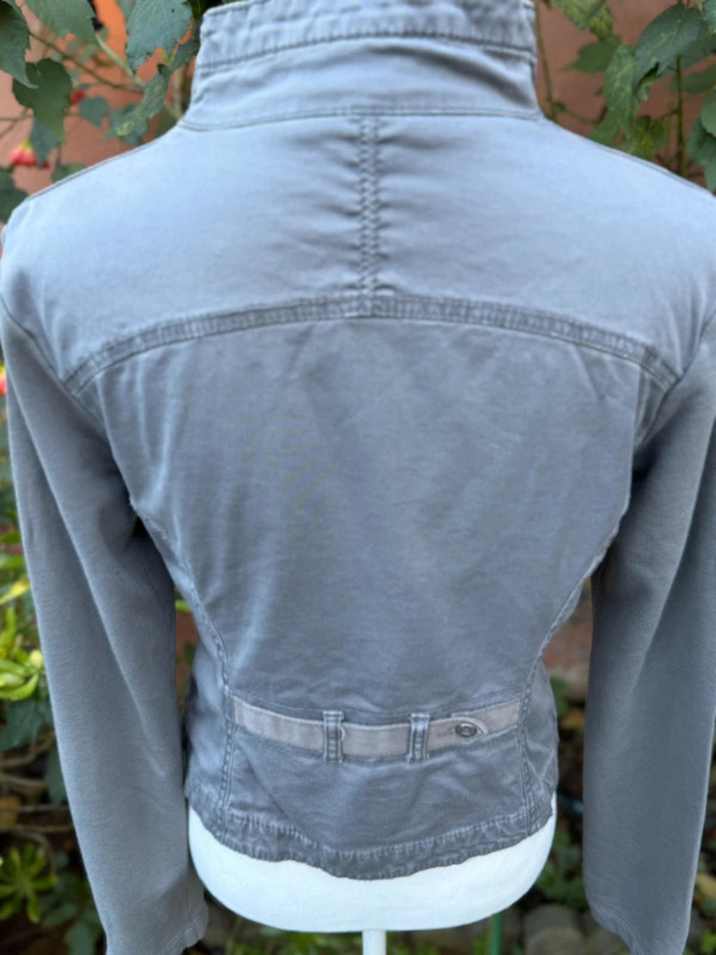 Anthropologie Marrakech Gray Light Weight Faravel Moto Denim Jacket Women Size M