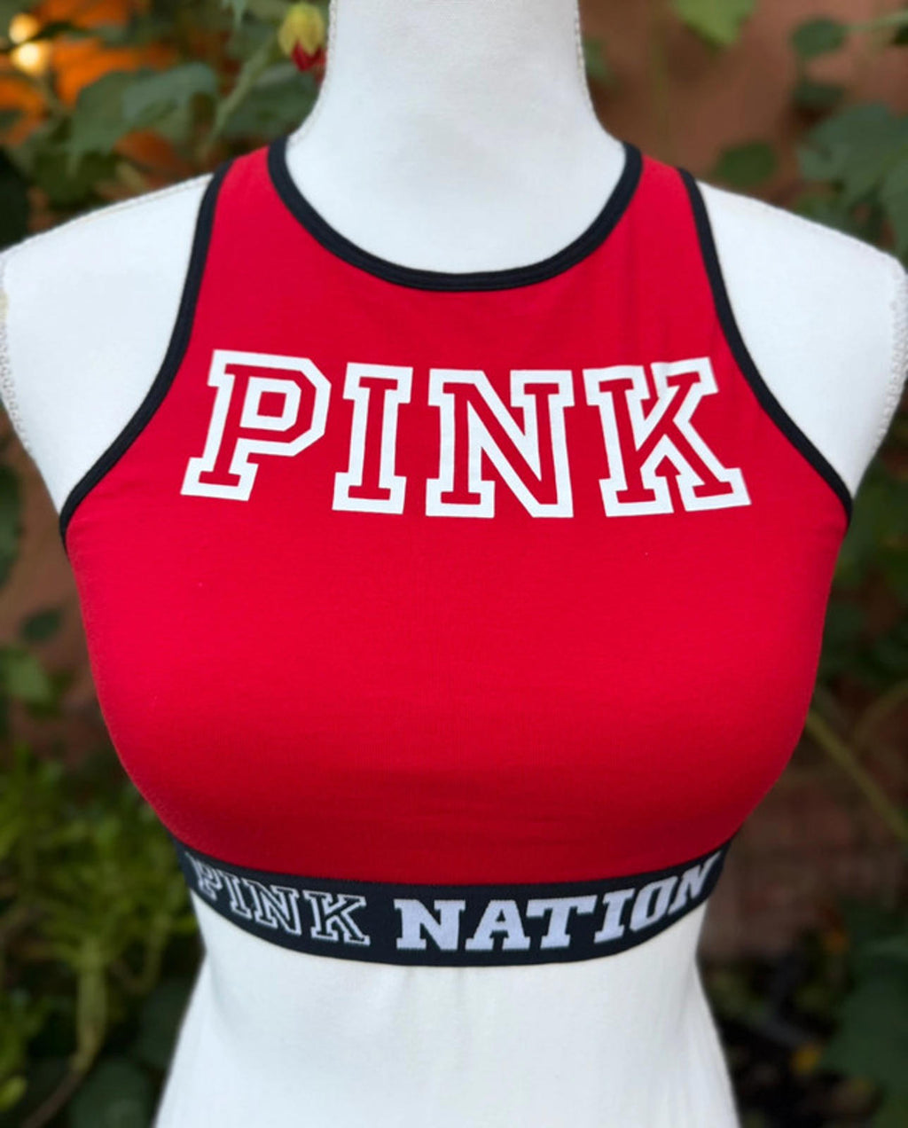 Red Black PINK Victoria Secret Sports Bra Active Wear Size S (AA-C)