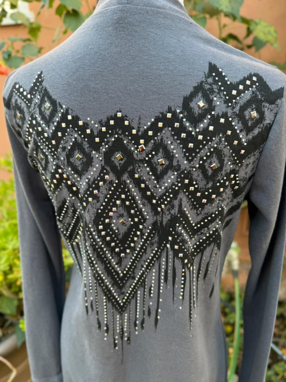 Vocal Gary & Black Bedazzled Cardigan Size M