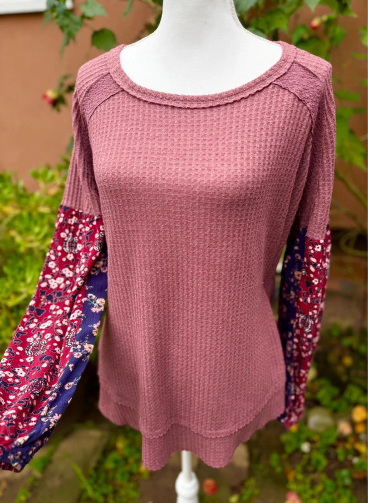 Knox Rose Boho Floral Dusty Rose Top Women’s Size XXL