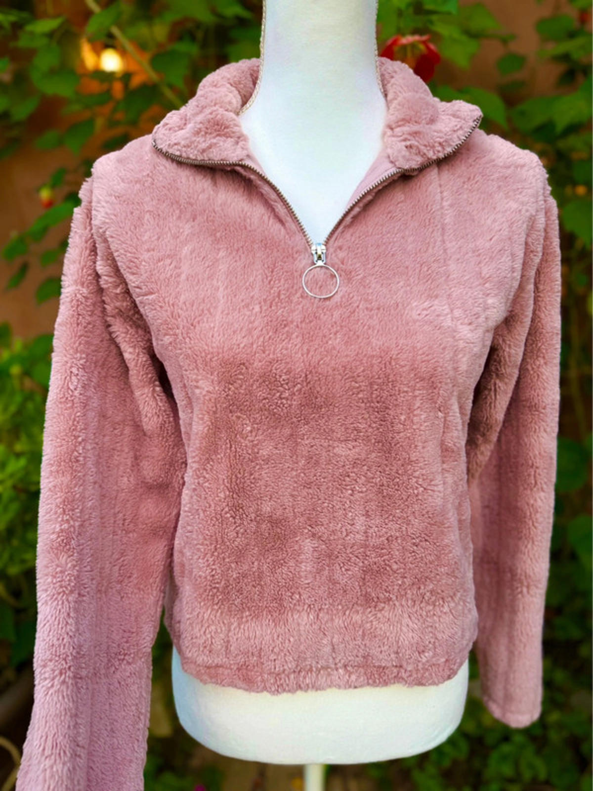 Candies Rose Gold Pink Pull Over Soft Fleece Jacket Size XS