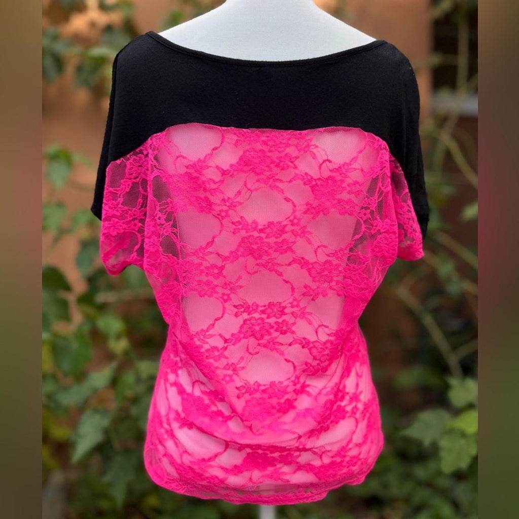 Full Tilt Black and Pink Graphic Short Sleeve Tee