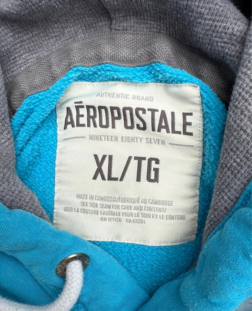 Aeropostale Authentic Brand Aqua Hoodie Sweatshirt Women's XL