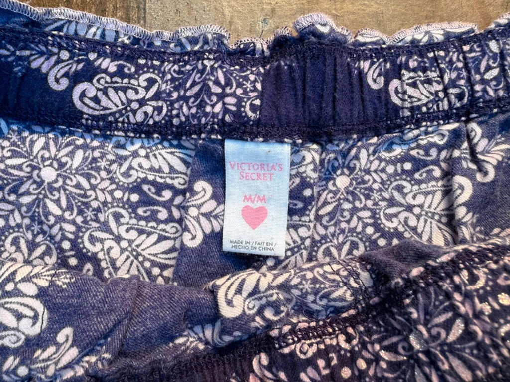 Victoria Secret Deep Purple Snowflake Lace Lounge Pajama Pants Size M