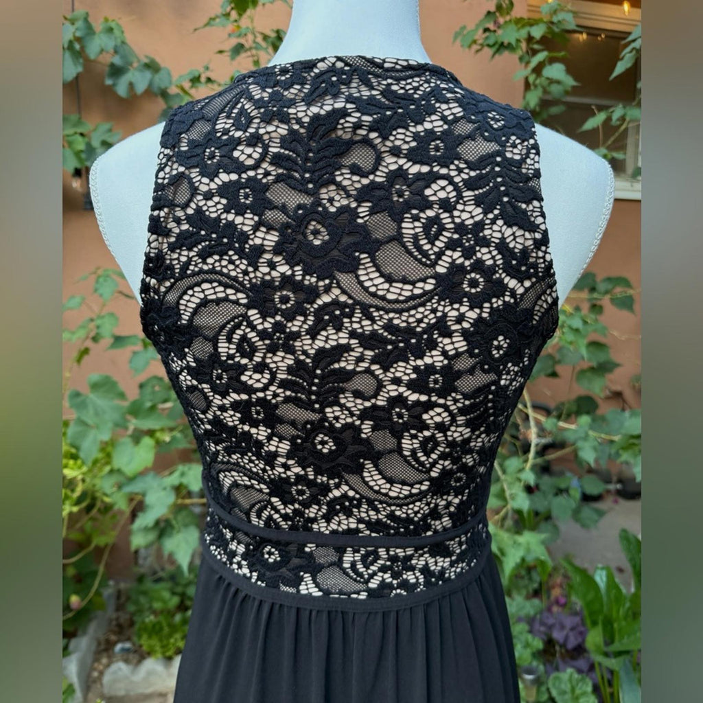 Candelite Black Sleeveless Formal Lace Maxi Gown size S