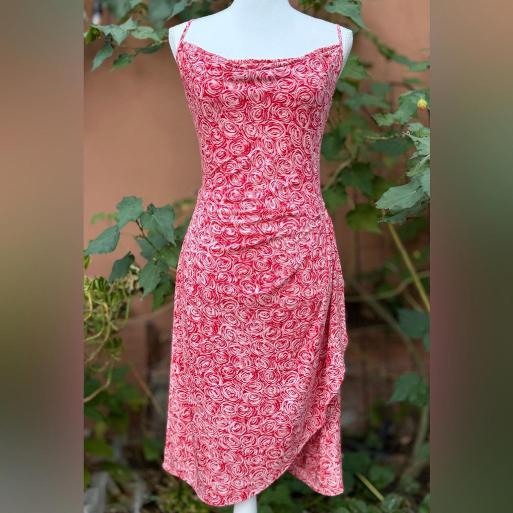BCBG Max Azria Floral Red and White Dress Size L