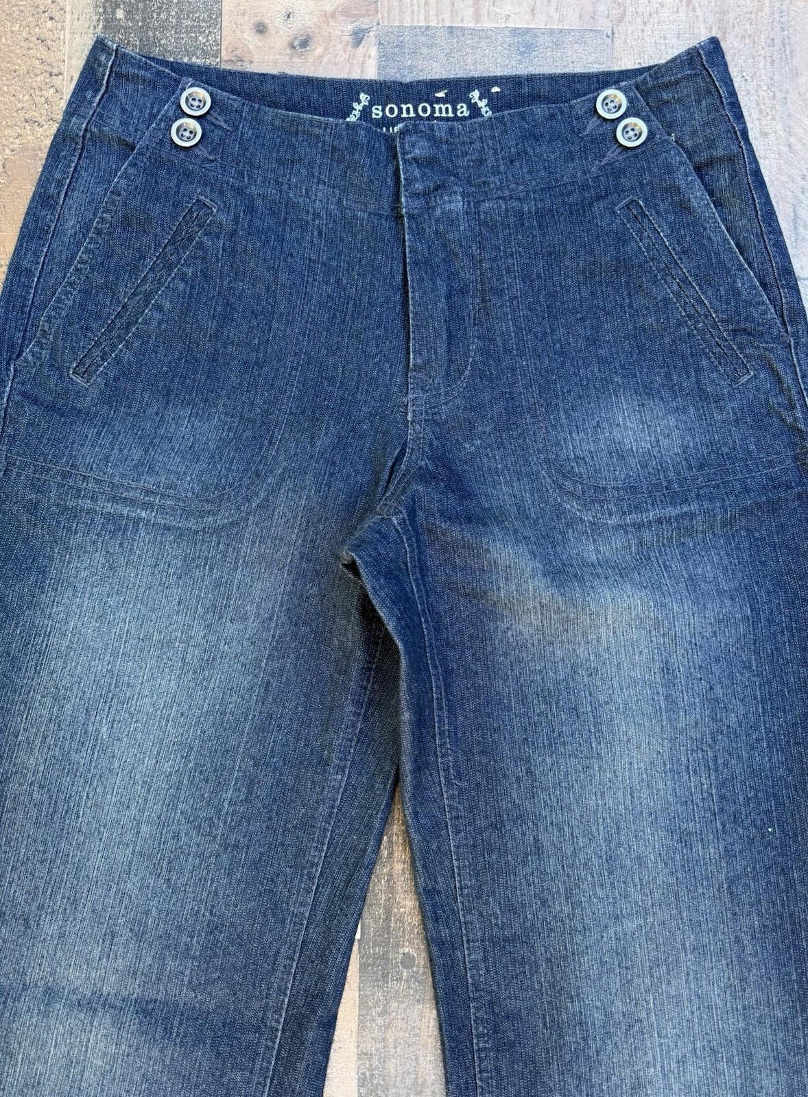 Sonoma Life + Style Modern Trouser Denim Wide Leg Women’s Pant Size 4