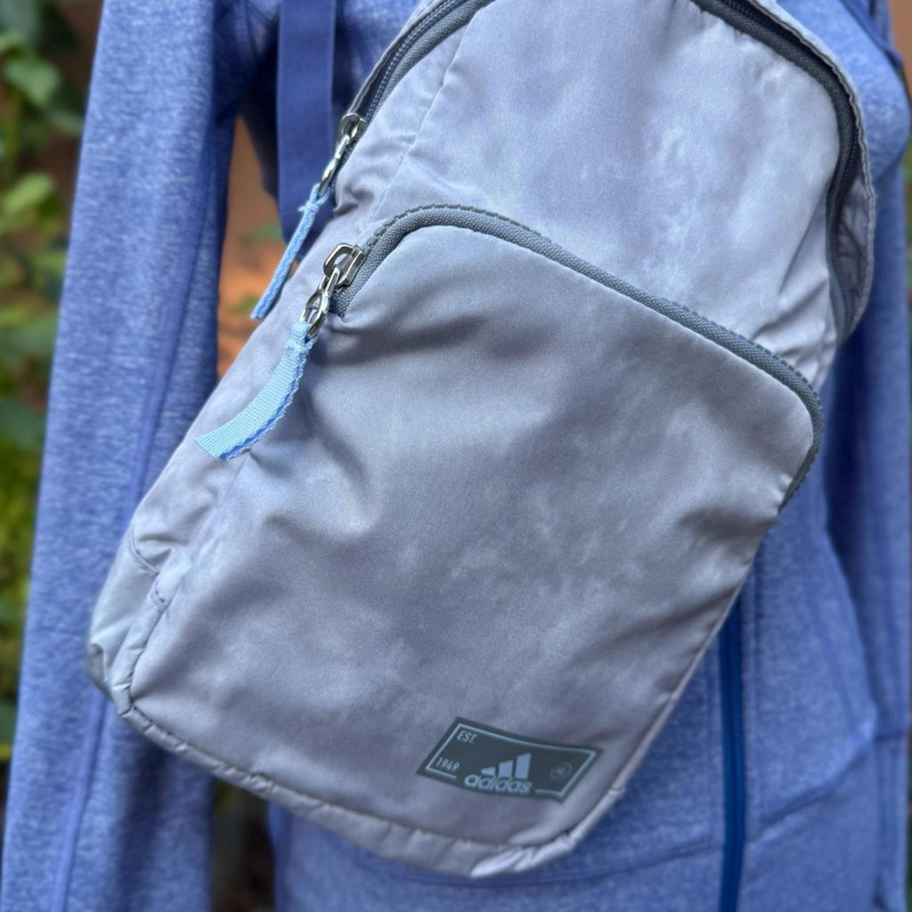 Adidas Light Gray & Hints of Light Blue Women’s Crossbody Bag