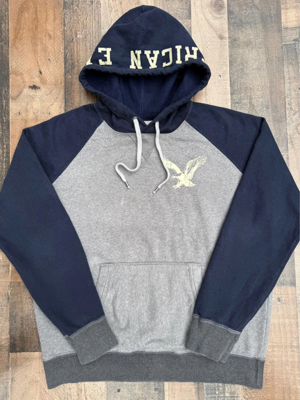 American Eagle Royal Blue & Gray Men’s Hoodie Size XL
