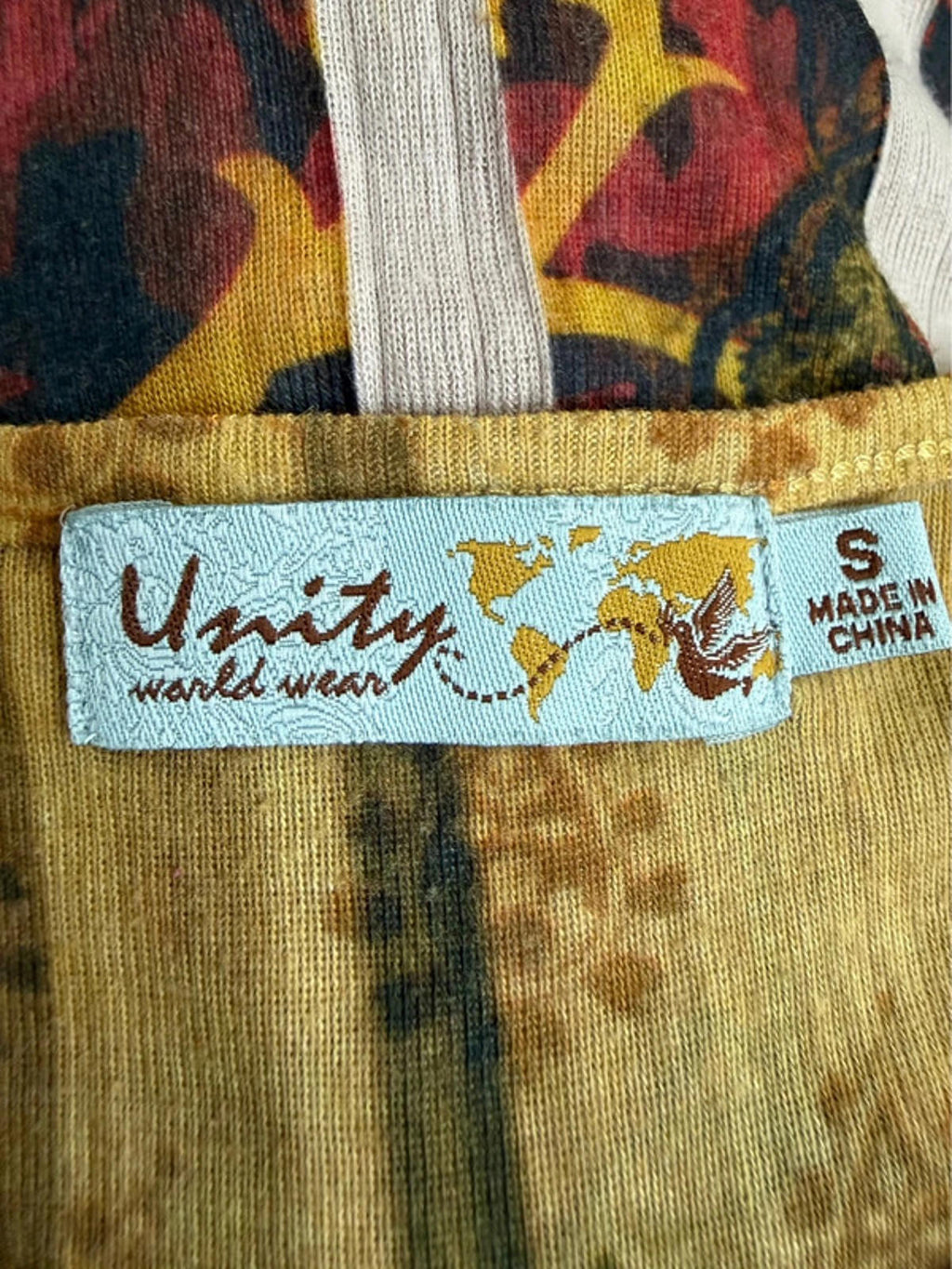 Unity World Wear Boho Design Bedazzled Cute Top Women’s Size S