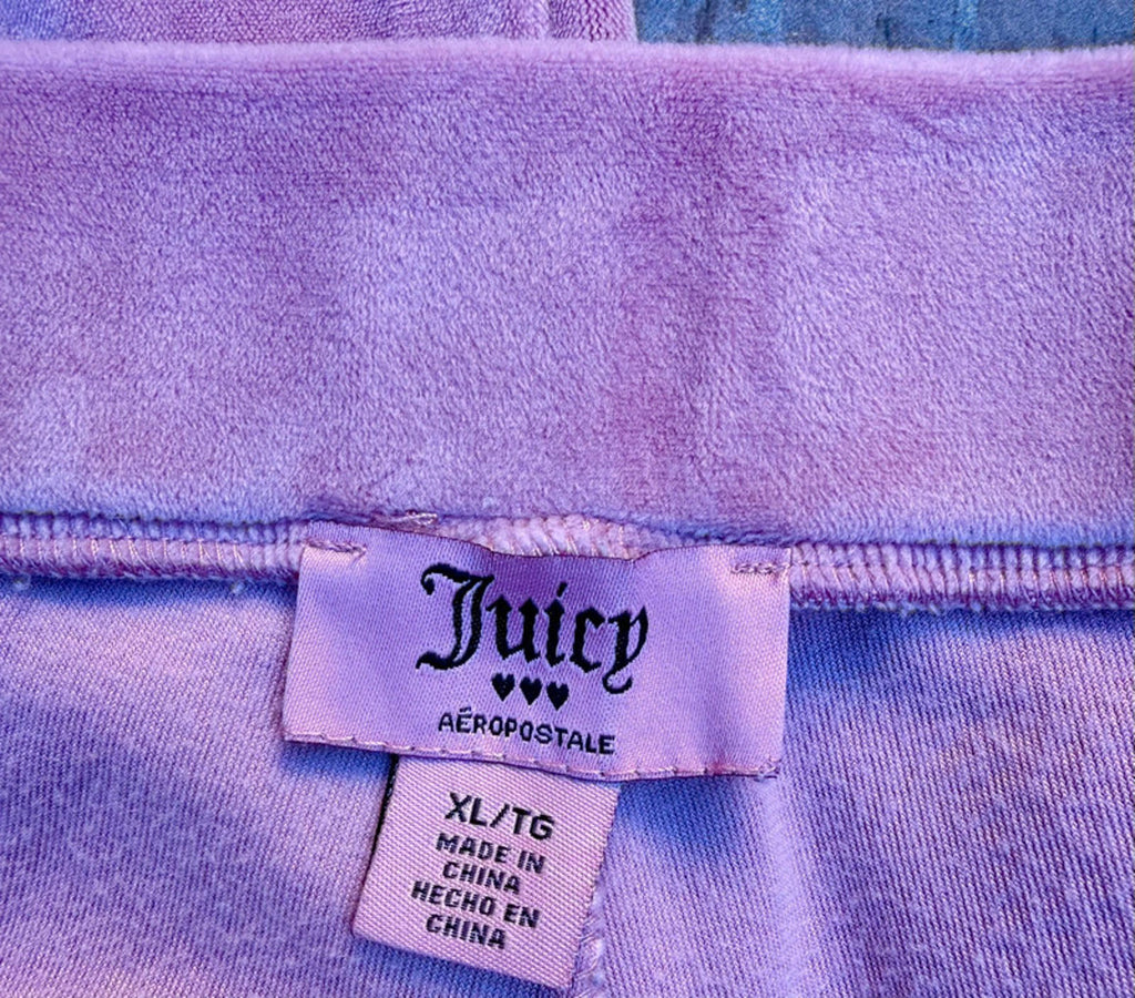 Juicy Aero Colab Dusty Rose, Pinkish Velour Pants & Ribbed Cropped Tank Top Size XL