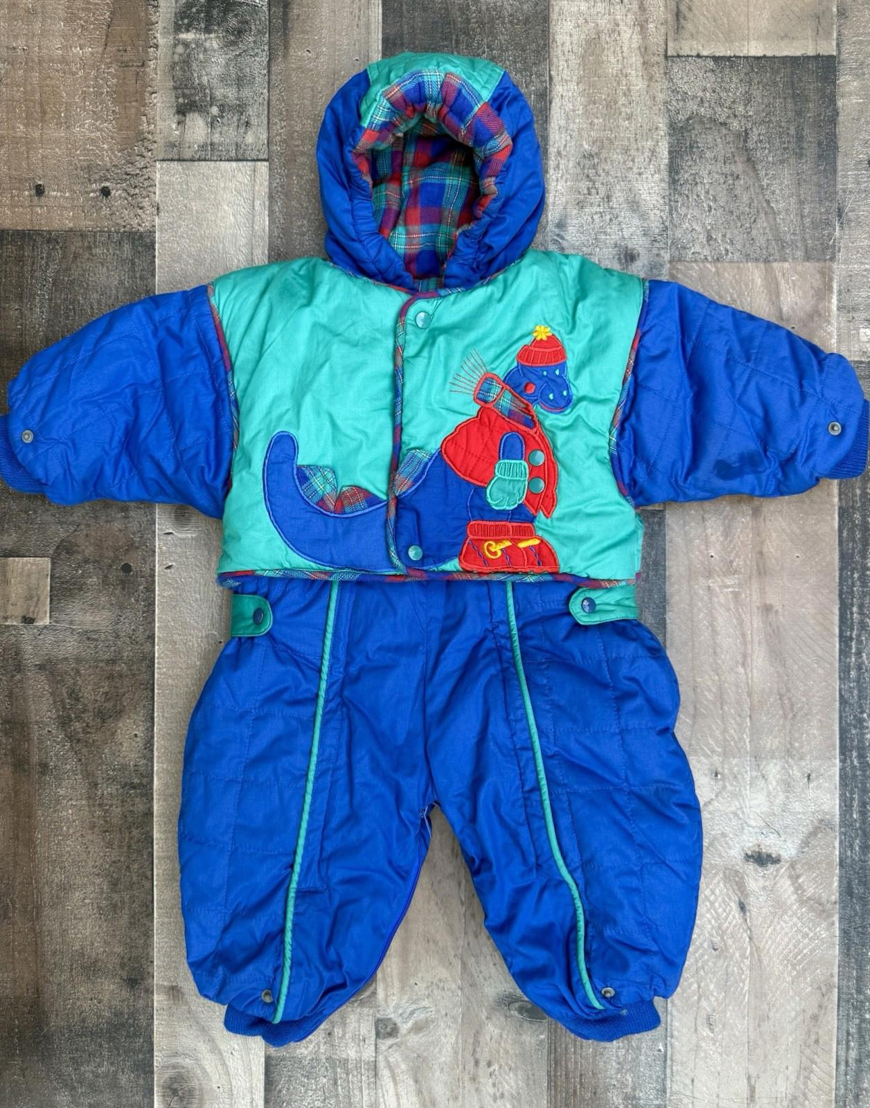Vintage Climate Control Dinosaur Boys Or Girls Primary Color Snow Suit Size 18m