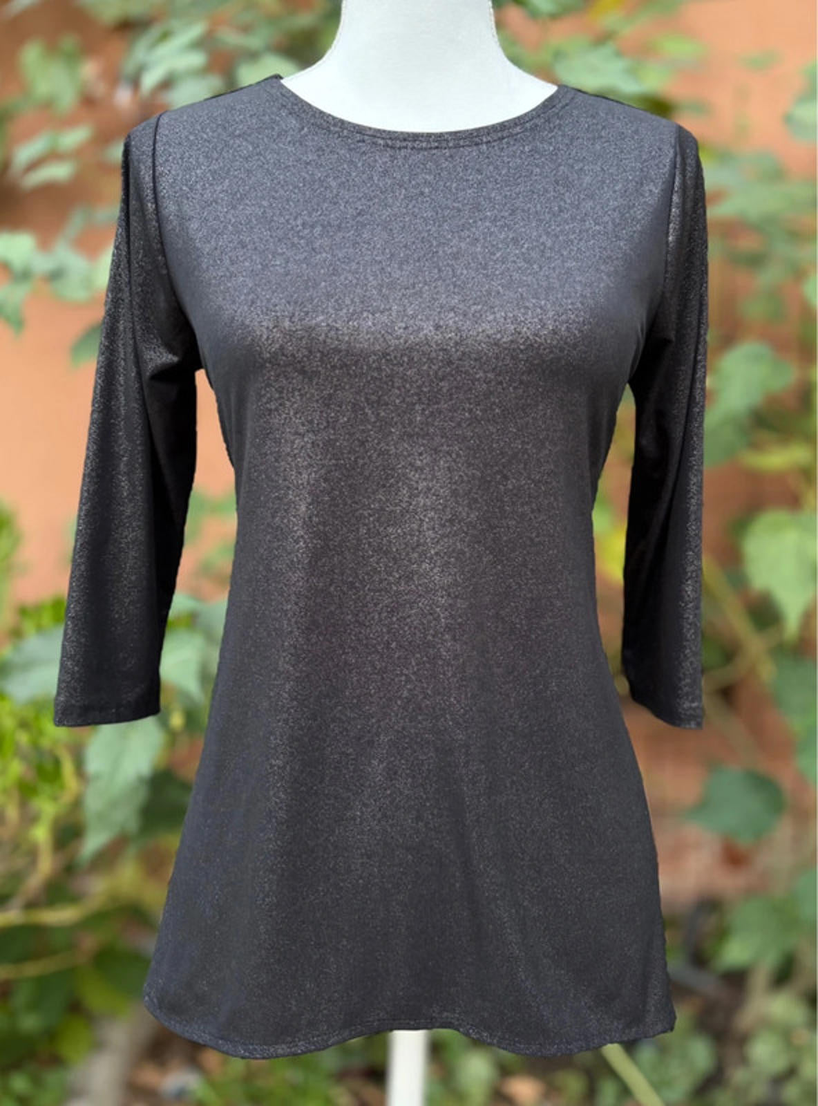 Alfani Black Light Shimmer Top Work Wear Or Cocktail Hour Top Size PL