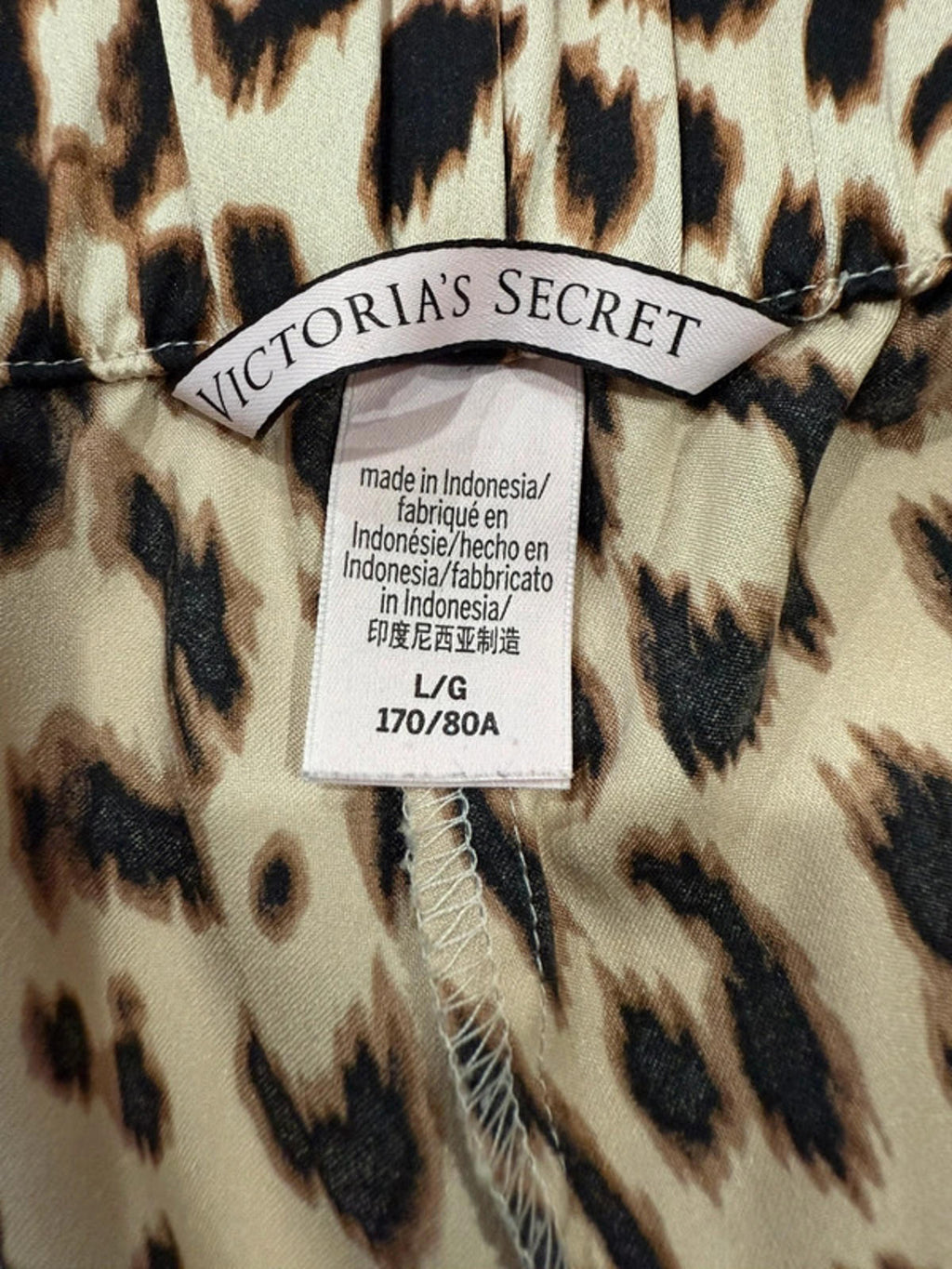 Victoria Secret Soft Leopard Print Pajama Lounge Wear Shorts Size L Large