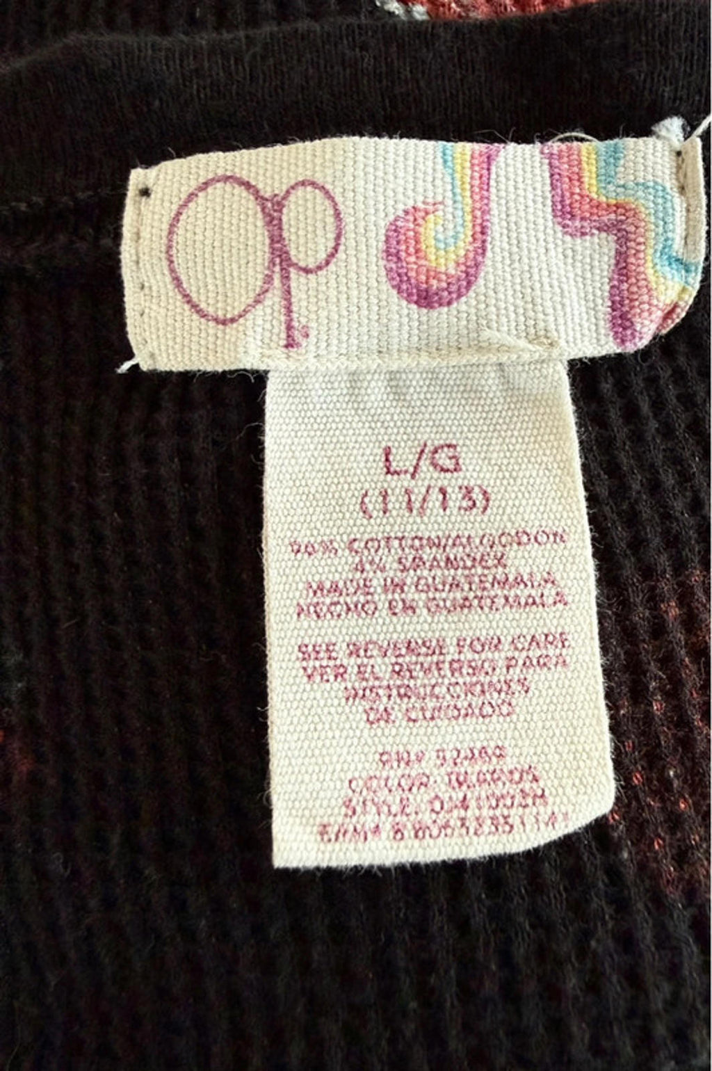 OP Ocean Pacific Rose Thermal Top Size 11/13 Junior Girls Or XS S Women's