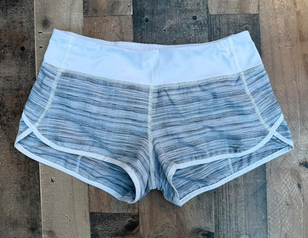 Lululemon Gray & White Active Wear Running Shorts Size S Small