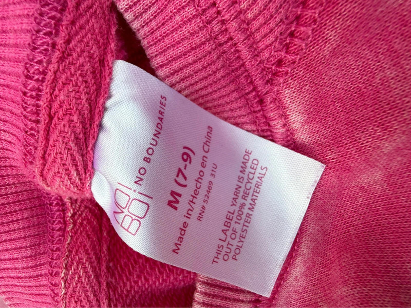 No Boundaries Sunflower Dye Groovy Hot Pink Floral Open Heart Open Mind Sweat Shirt Size M