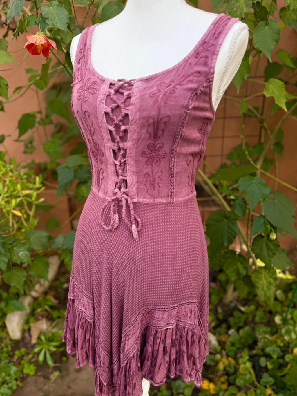 Rebellion Dusty Rose Fairy Core Whimsical Dress Women’s Size L