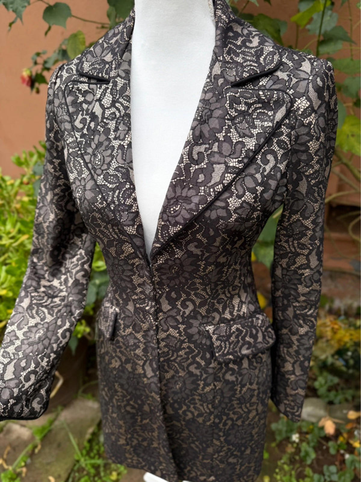 Bisou Bisou Black Lace Jacket Coat Size XS