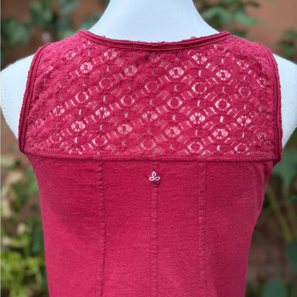 Women's Sleeveless Prana Lace Trim Top Size XS
