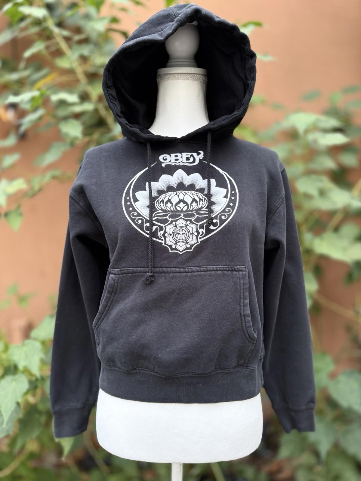 Obey Black Hoodie Sweater Size M Medium Juniors Or Women’s
