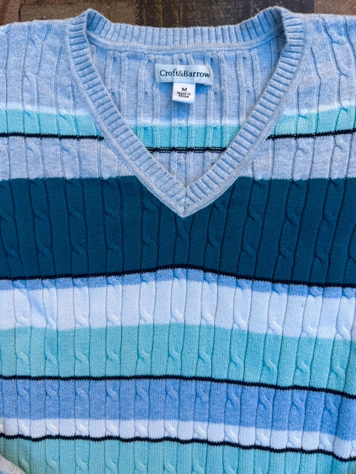 Croft & Barrow Ribbed Cable Knit Womens Cotton Sweater Size M